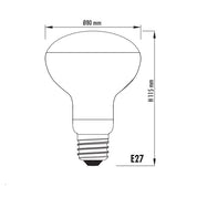 LED Filament Globe 240V 7W ES W80mm Mirror Reflector Glass 2700K