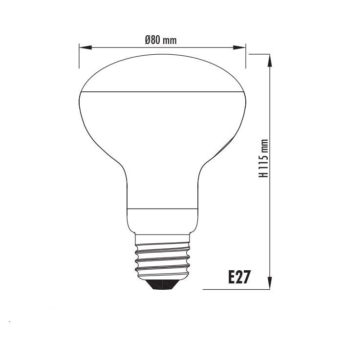 LED Filament Globe 240V 7W ES W80mm Mirror Reflector Glass 6000K
