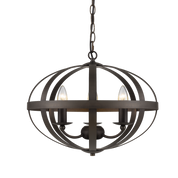 Lincon Pendant Light Small, Large in Weathered Iron