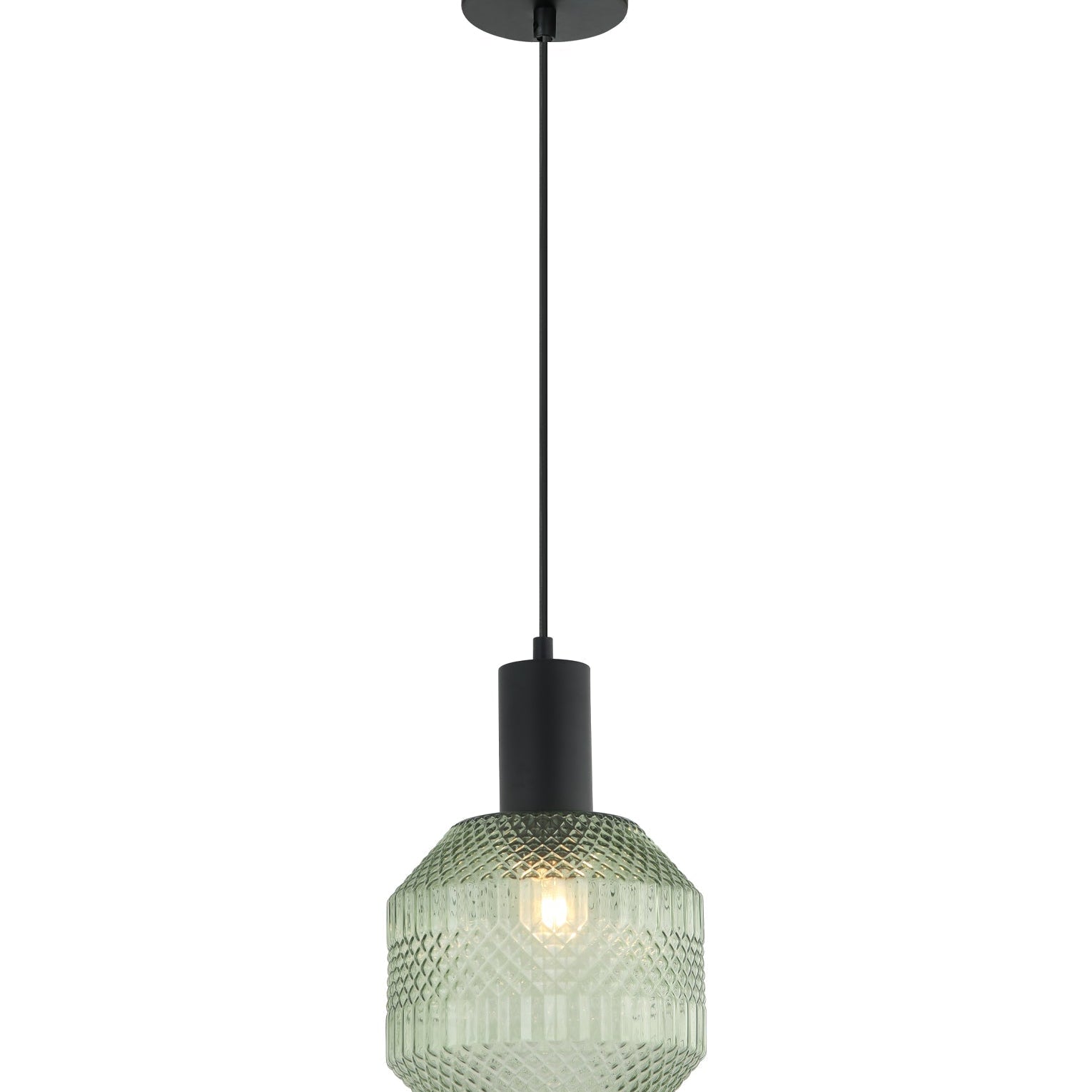 MARACA: Interior Glass Jar With Quadrilateral Segment Pendant Lights