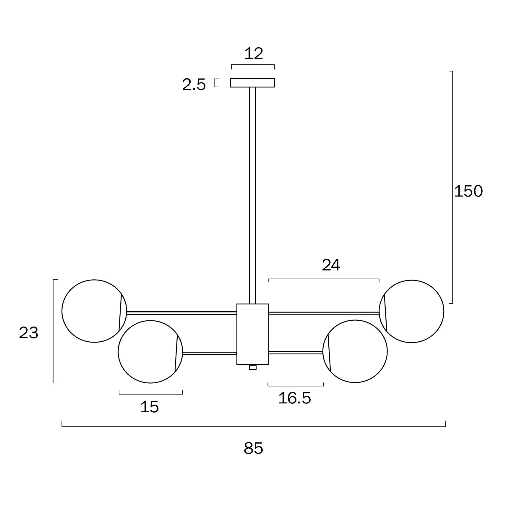 MARSTEN 8 LIGHTS PENDANT