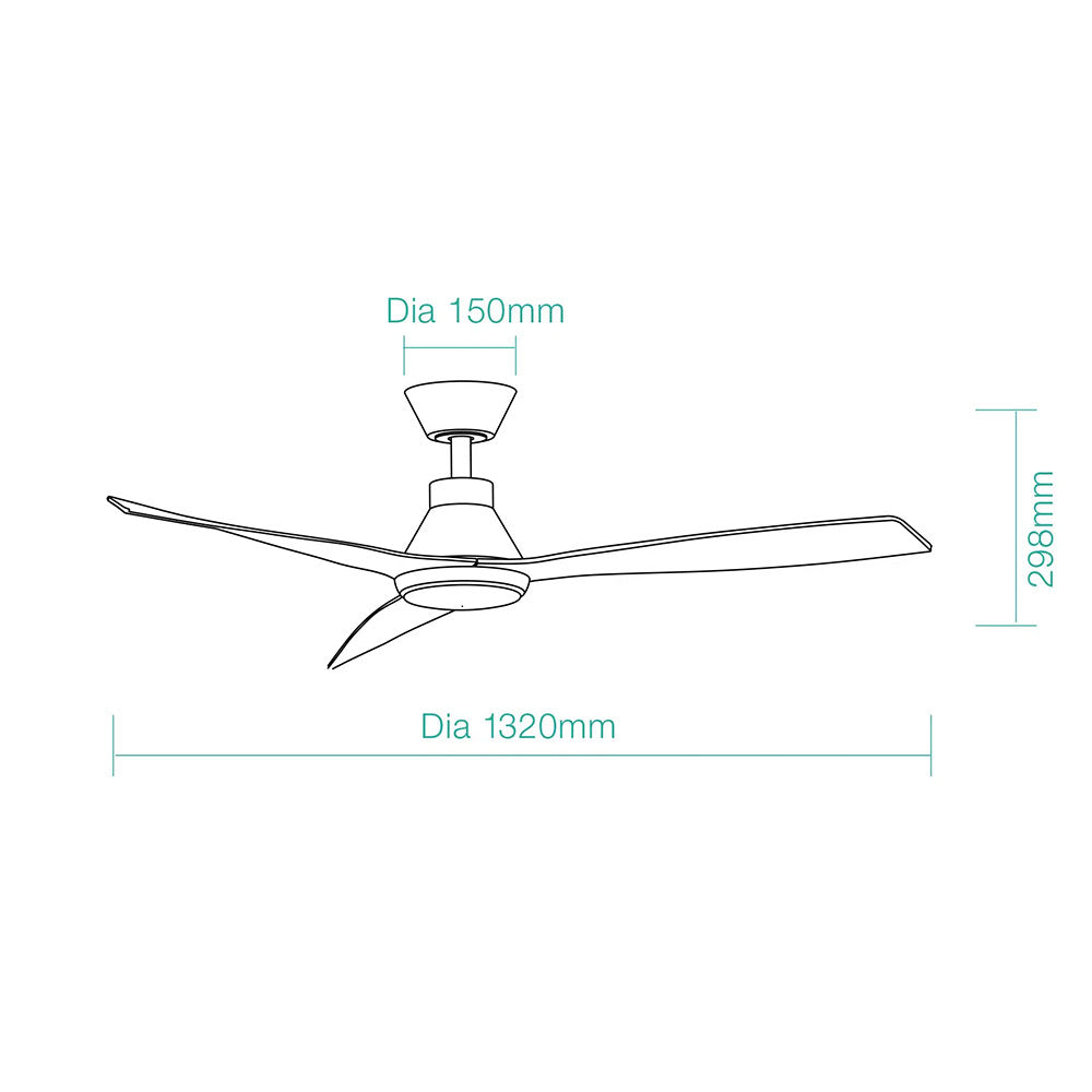 Triumph 52" DC Smart Ceiling Fan With WIFI Remote Control + LED Light Antique Bronze / Walnut - MDCT1333AWN