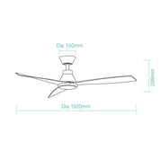 Triumph 52" DC Smart Ceiling Fan With WIFI Remote Control + LED Light Antique Bronze / Walnut - MDCT1333AWN