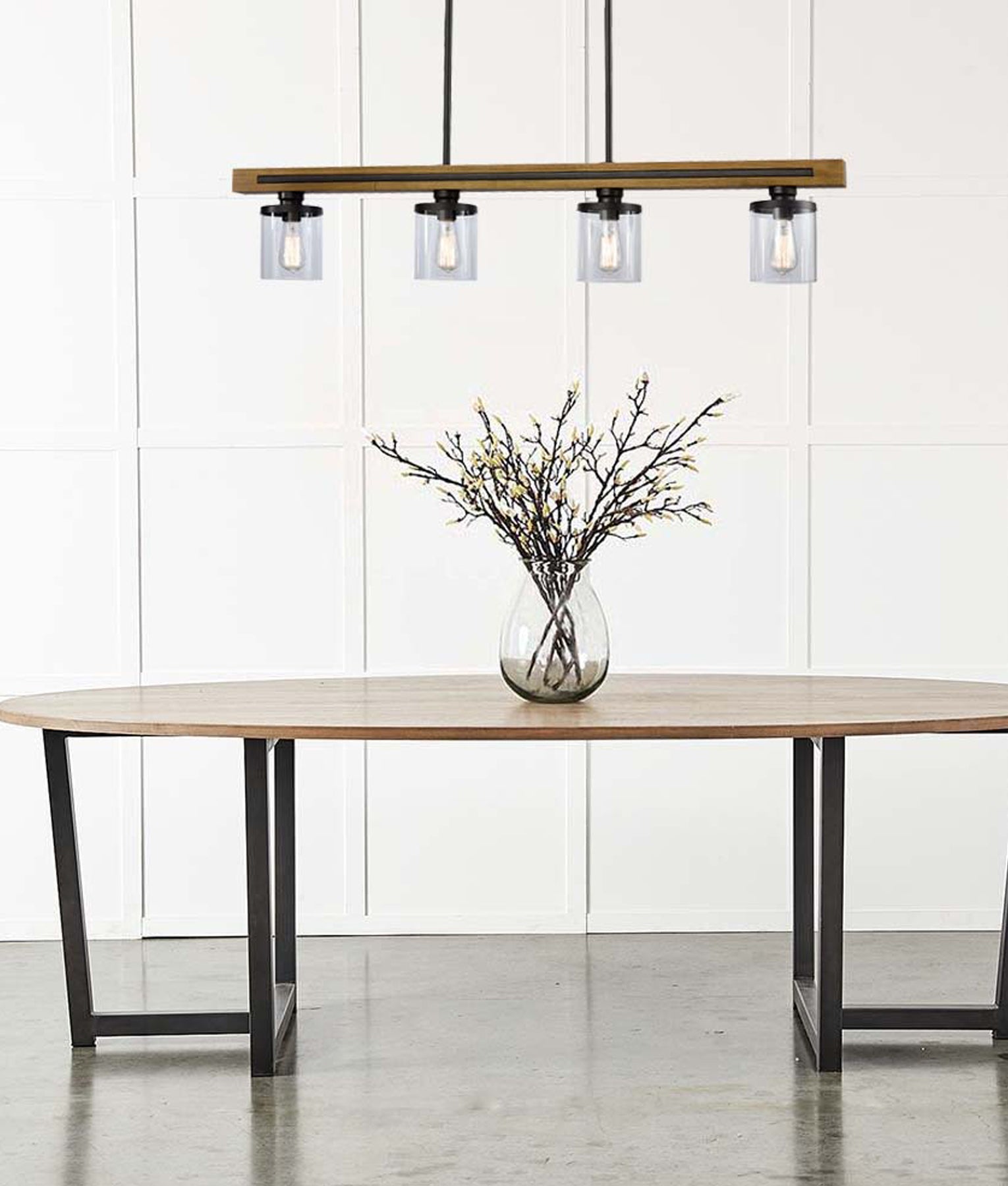METI: Medieval Rustic Warm Chestnut Wood Bar Pendant Light