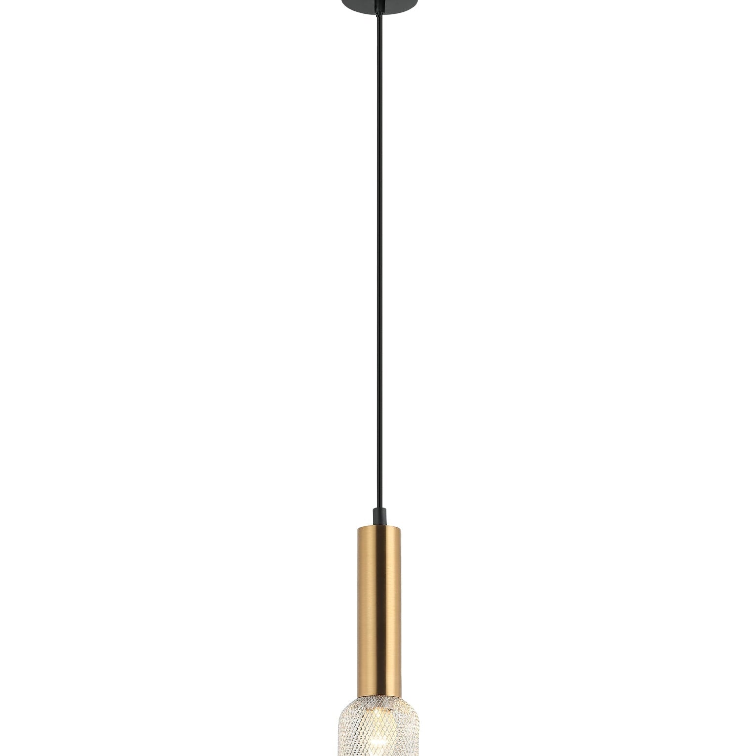MIKRO: Modern Karaoke Mic Shape Interior Cylinder & Mesh Pendant Lights