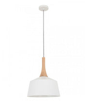 NORDIC: Modern Scandinavian Small Dome Shape Steel & Wood Pendant Lights