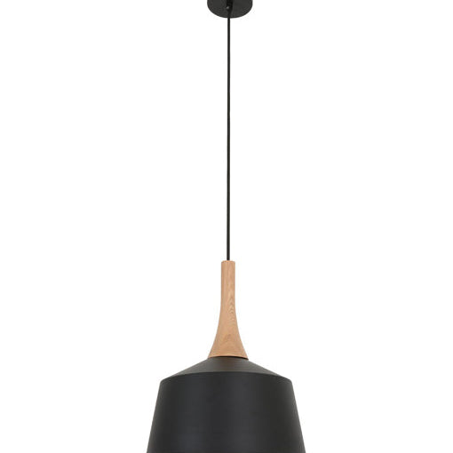 NORDIC: Modern Scandinavian Small Dome Shape Steel & Wood Pendant Lights