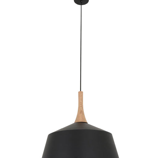 NORDIC: Modern Scandinavian Medium Dome Shape Steel & Wood Pendant Lights