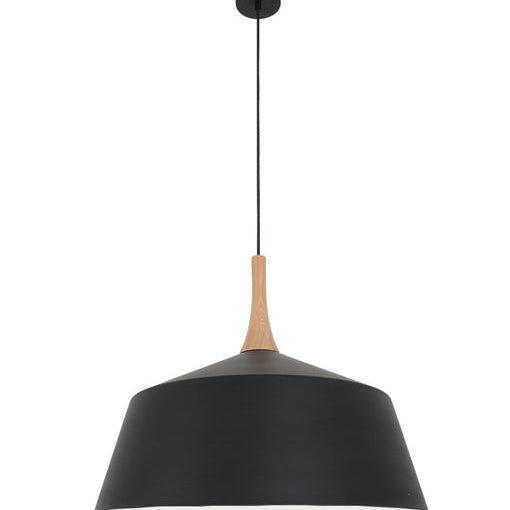 NORDIC: Modern Scandinavian Large Dome Shape Steel & Wood Pendant Lights