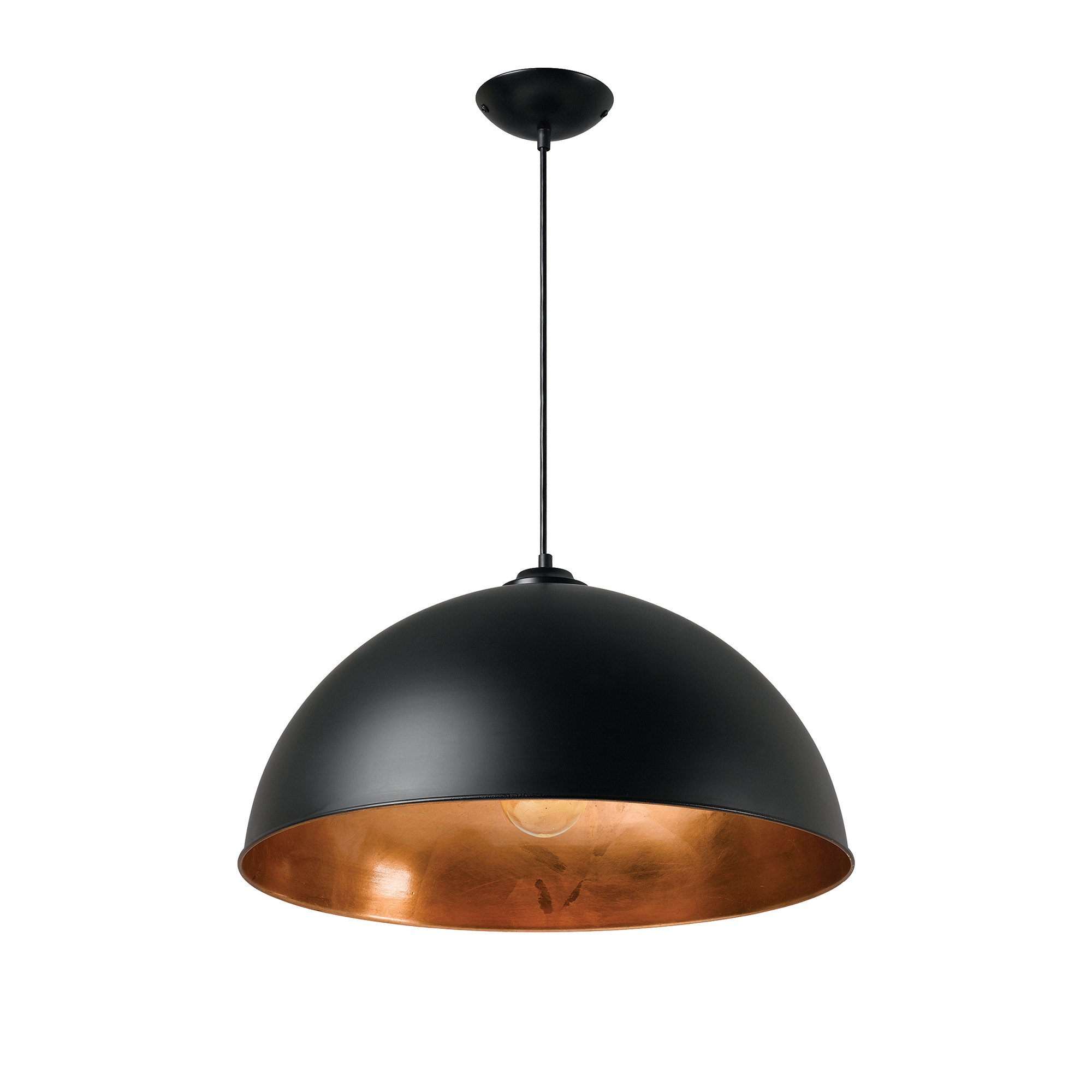 Newport Pendant Light Small, Medium, Large in Black/Copper, Black/Gold, Black/Silver