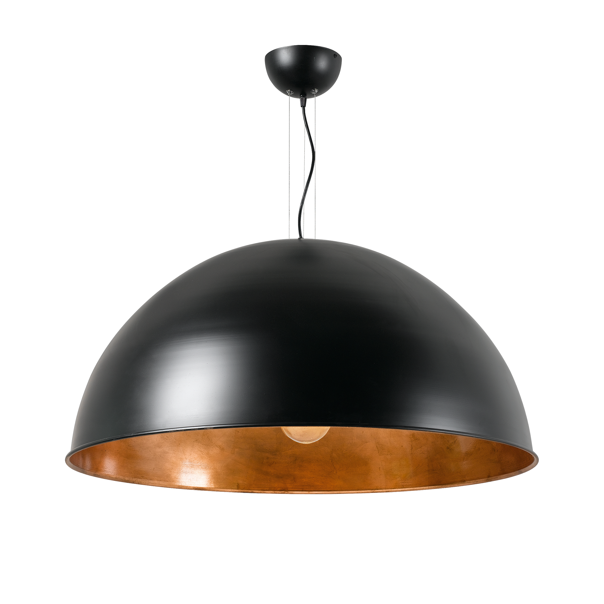 Newport Pendant Light Small, Medium, Large in Black/Copper, Black/Gold, Black/Silver