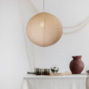 KANTO.60 ROUND FLAX - White Linen Shade Only