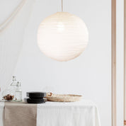 KANTO.60 ROUND WHITE - White Linen Shade Only