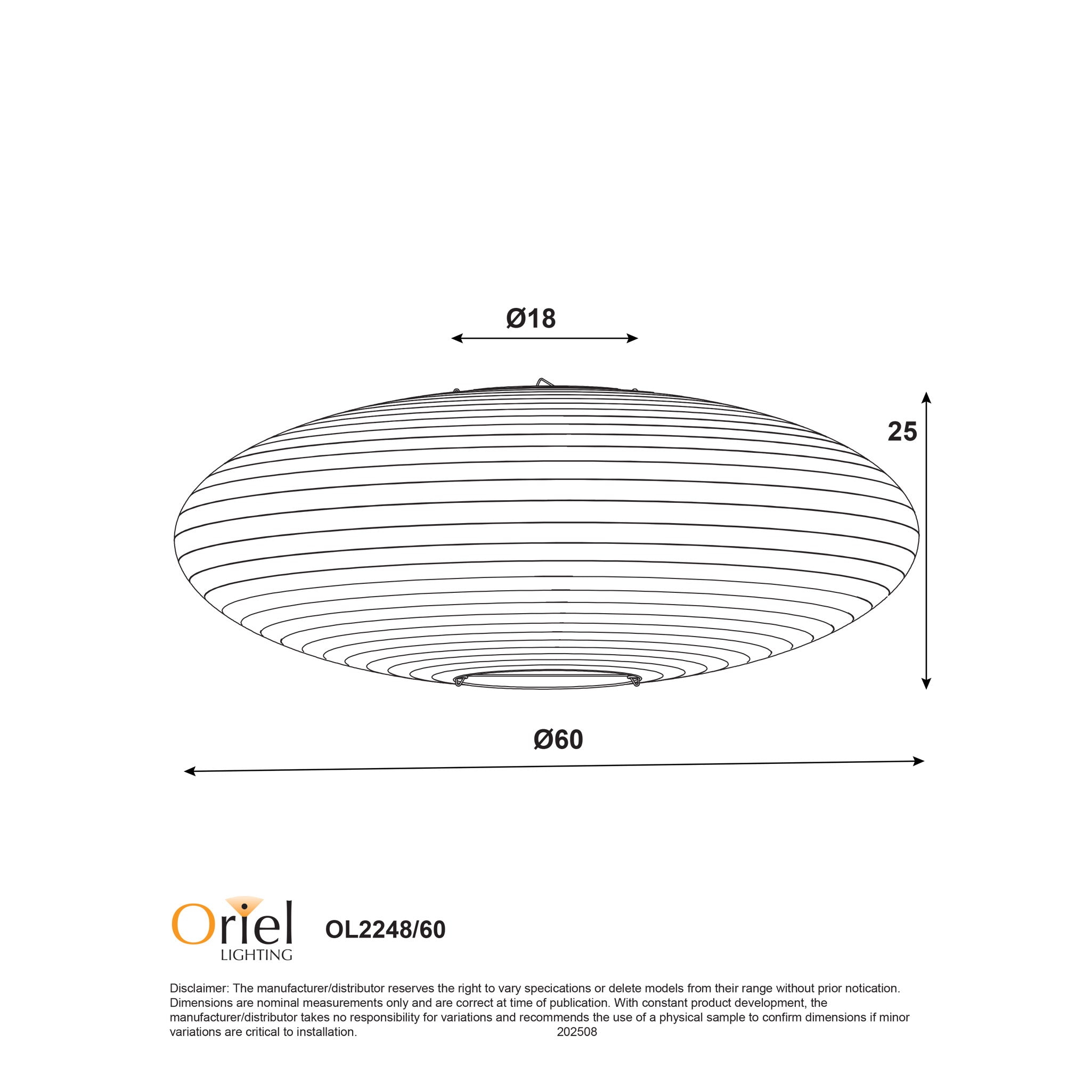 KANTO.60 OVAL WHITE - White Linen Shade Only