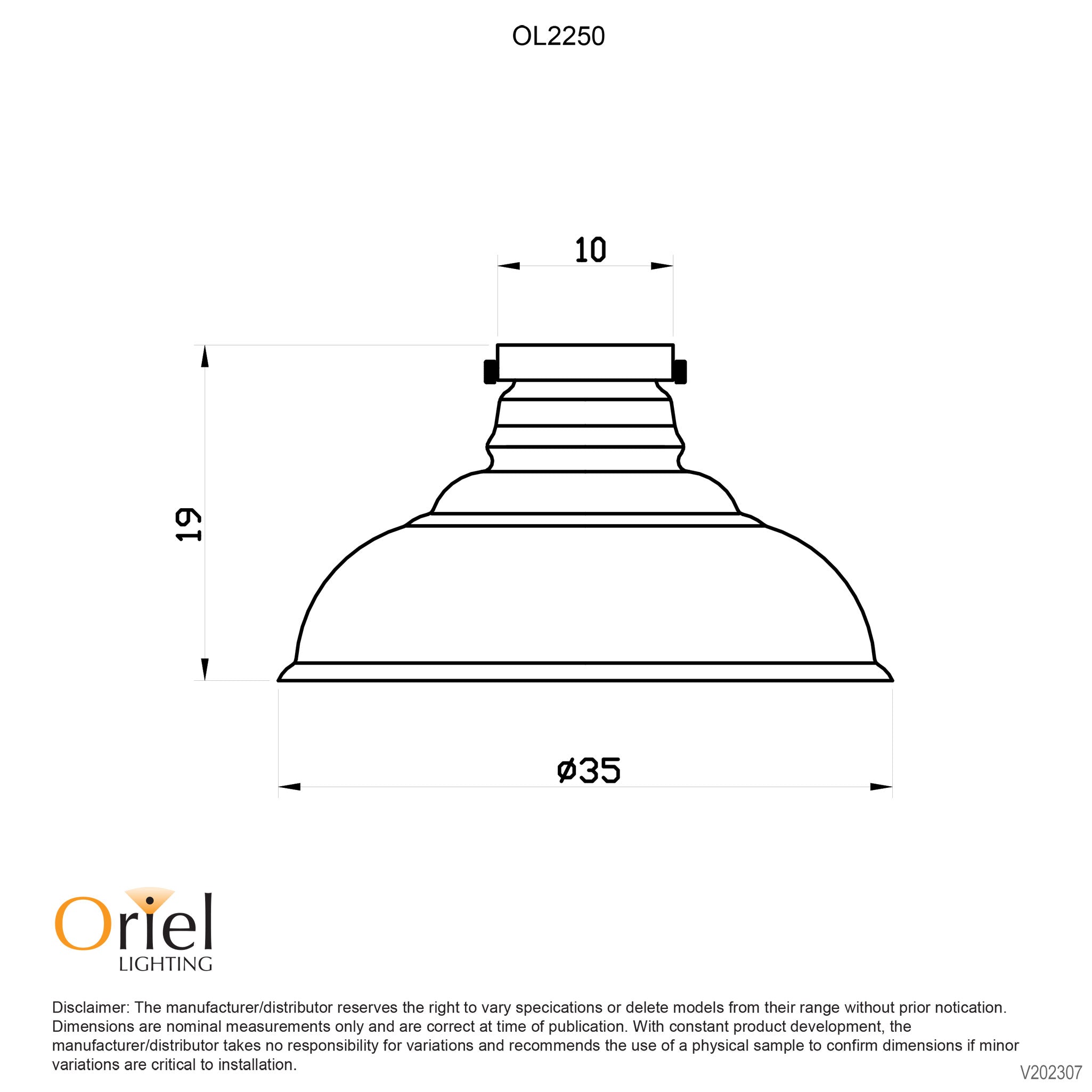 TOLEDO Clear - Classic 35cm Clear Glass Shade and Gallery