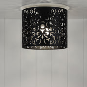 VICKY BLACK - 25cm Laser Cut Metal DIY Ceiling Light Black