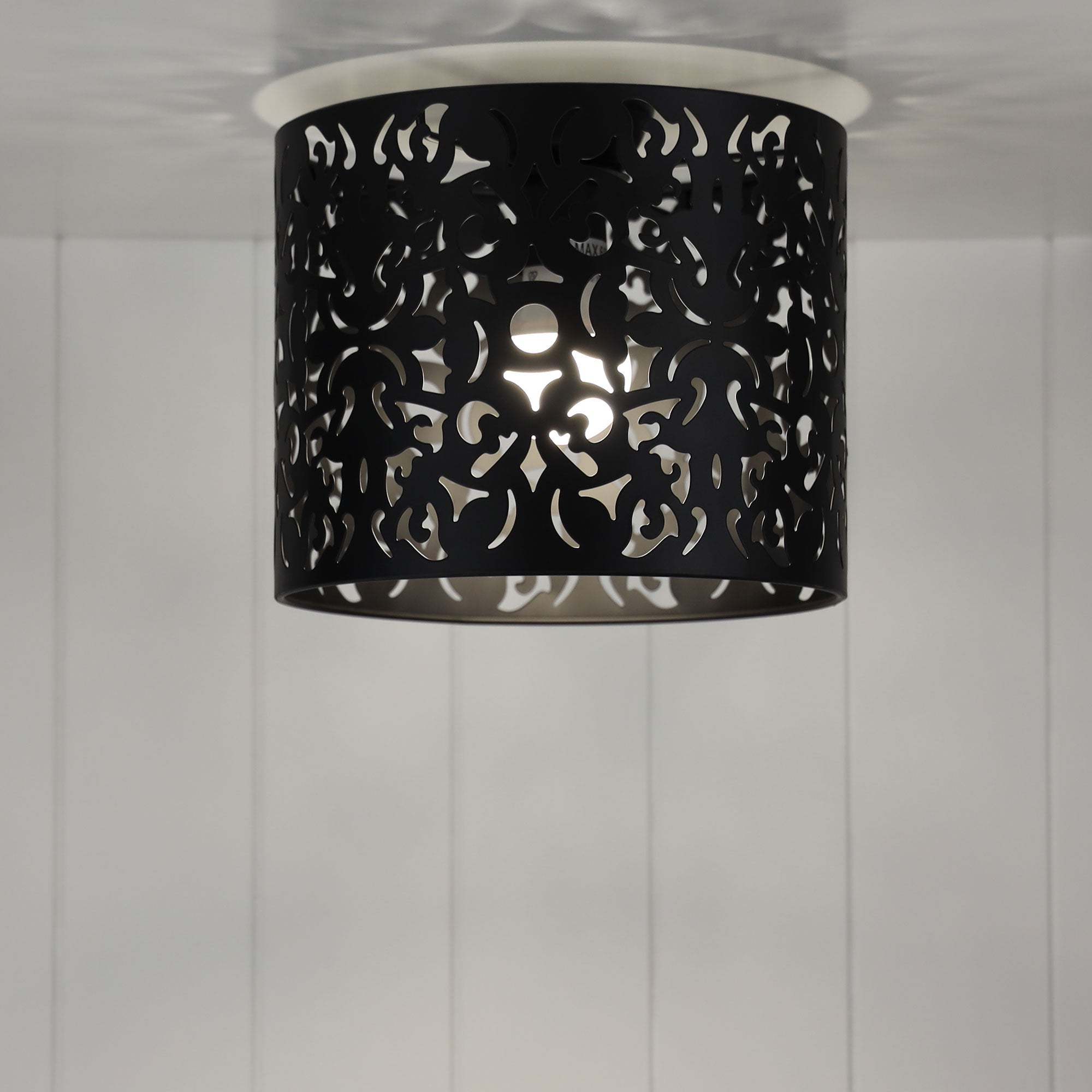 VICKY BLACK - 25cm Laser Cut Metal DIY Ceiling Light Black
