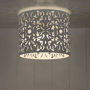VICKY WHITE - 25cm Laser Cut Metal DIY Ceiling Light White