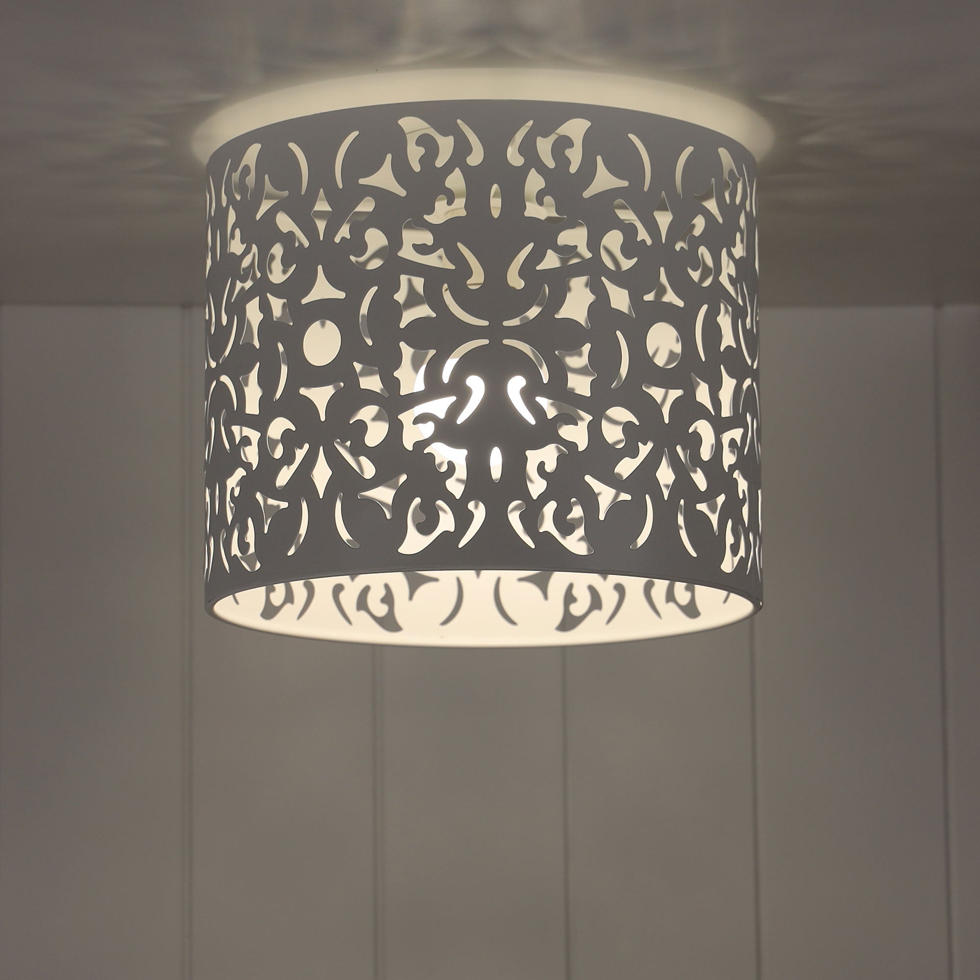 VICKY WHITE - 25cm Laser Cut Metal DIY Ceiling Light White