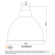 DAWSON.25 WHITE - 25cm White Barn Style Metal Shade