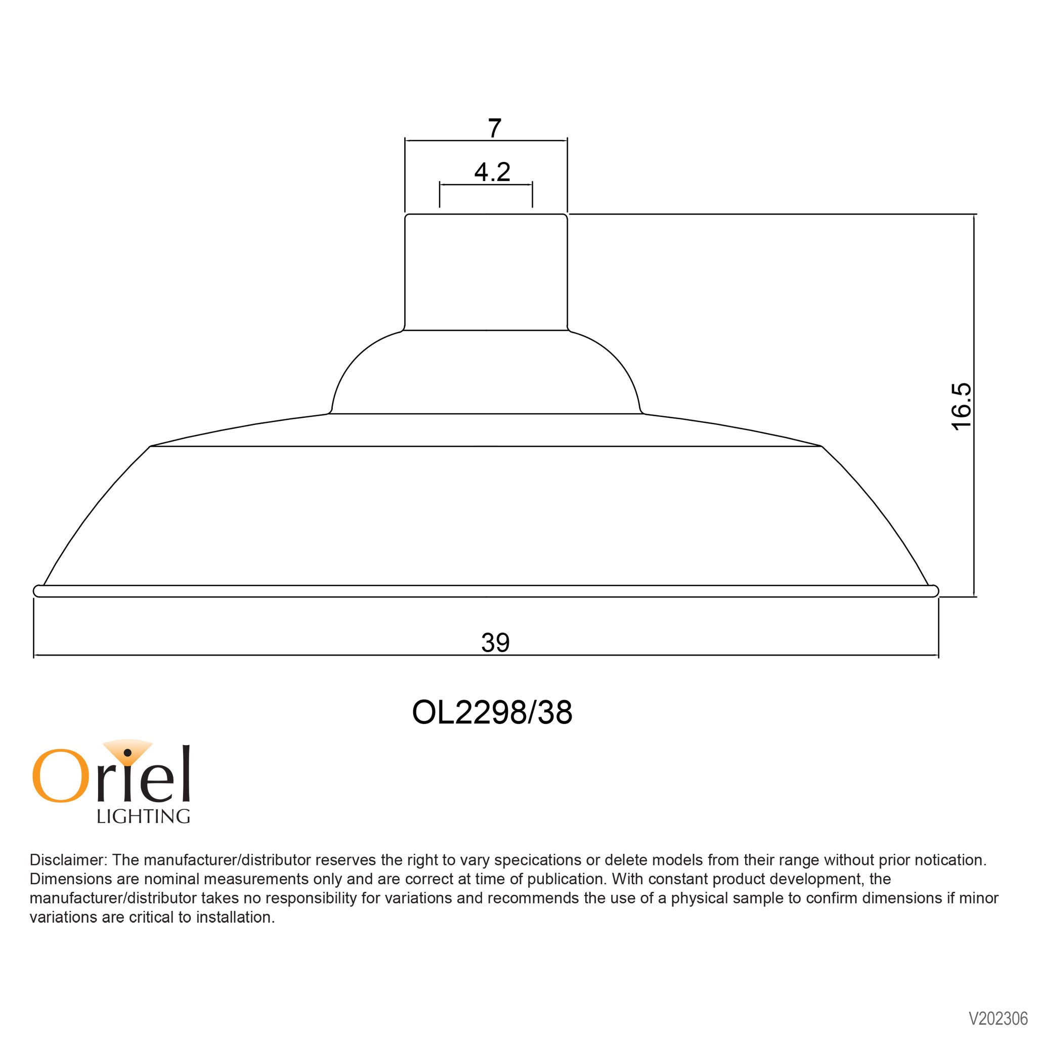 SLATER.38 ORB - 38cm Industrial Vintage Shade