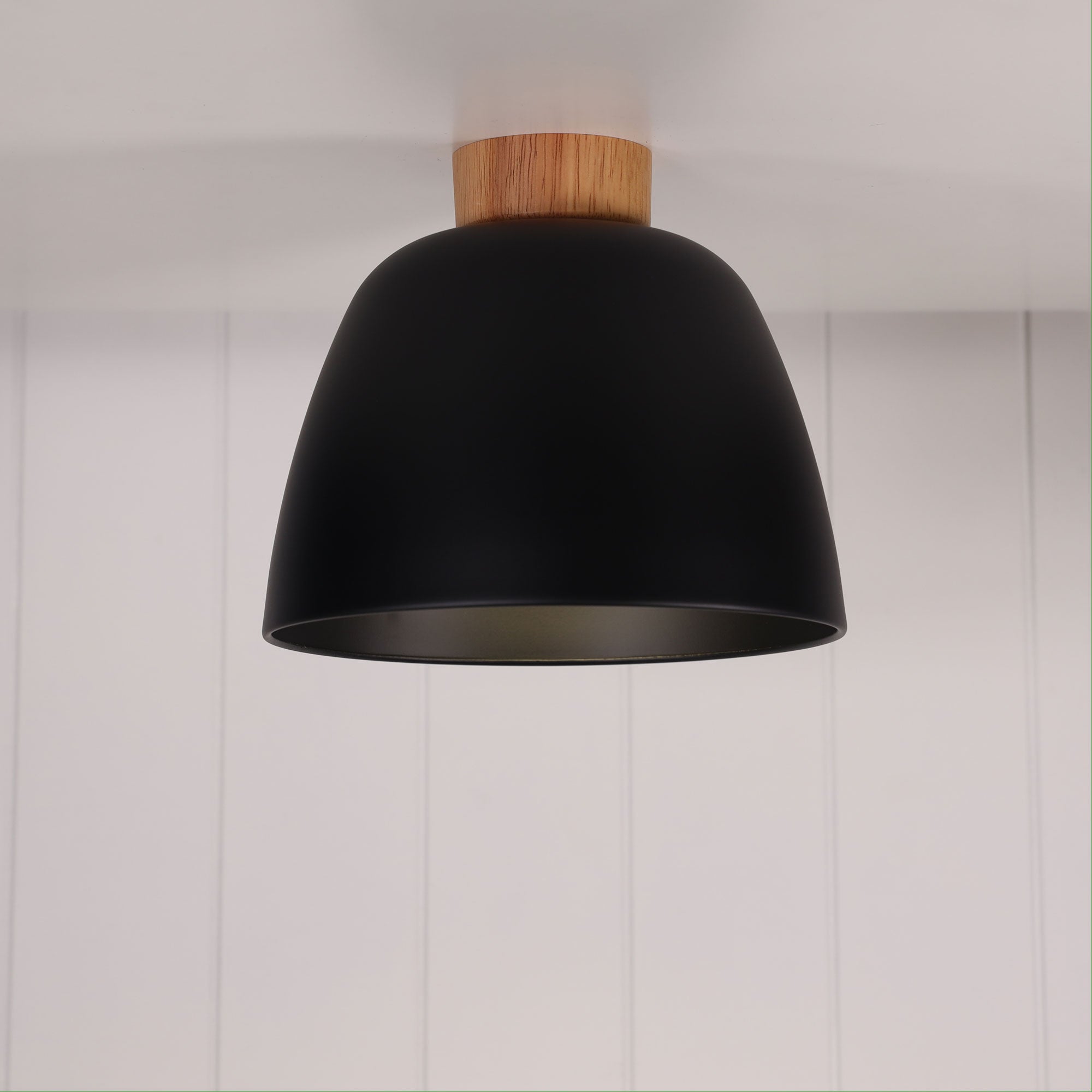 TOMMY DIY BLACK - Metal DIY Shade with Real Wood Accents