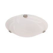 REMO 30 BRUSHED CHROME - Alabaster Glass Oyster with Brushed Chrome Clips E27