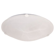 REMO 40 WHITE - Alabaster Glass Oyster with White Clips Twin E27