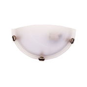 REMO WALL BRUSHED CHROME - Alabaster Glass Wall Light with Brushed Chrome Clips