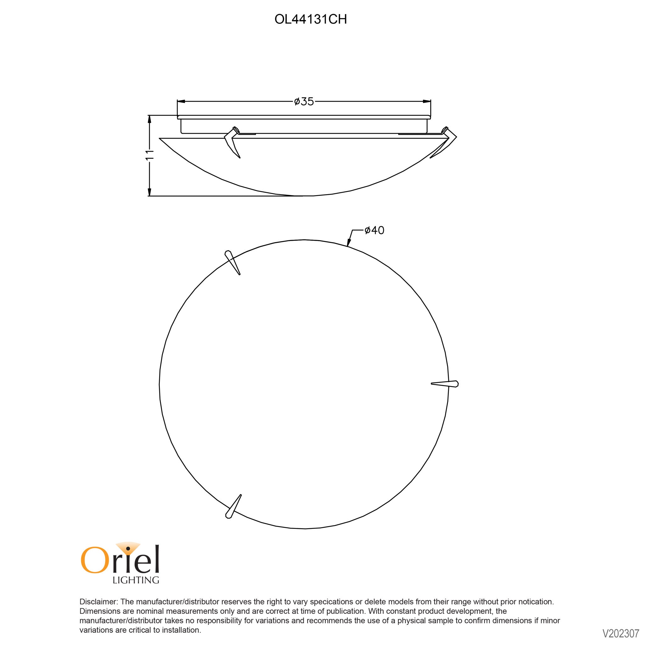 CLAW 40 - Matt Opal Glass with Chrome Clips Twin E27