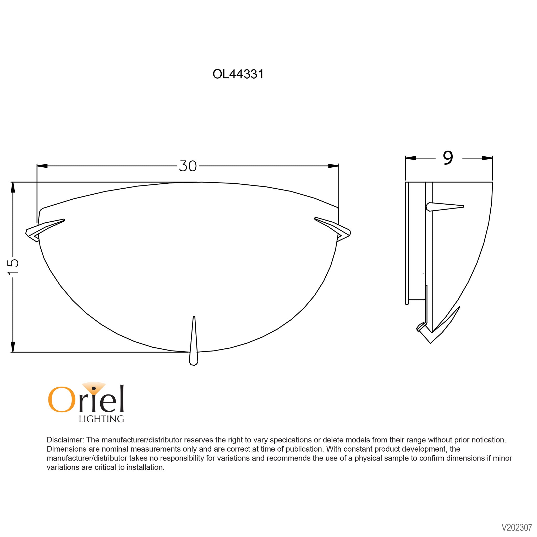 CLAW WALL - 30cm Wall llight Matt Opal and Chrome