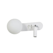 HARLOW SWITCHED WHITE - G9 Opal Sphere w/ 3W LED Spot