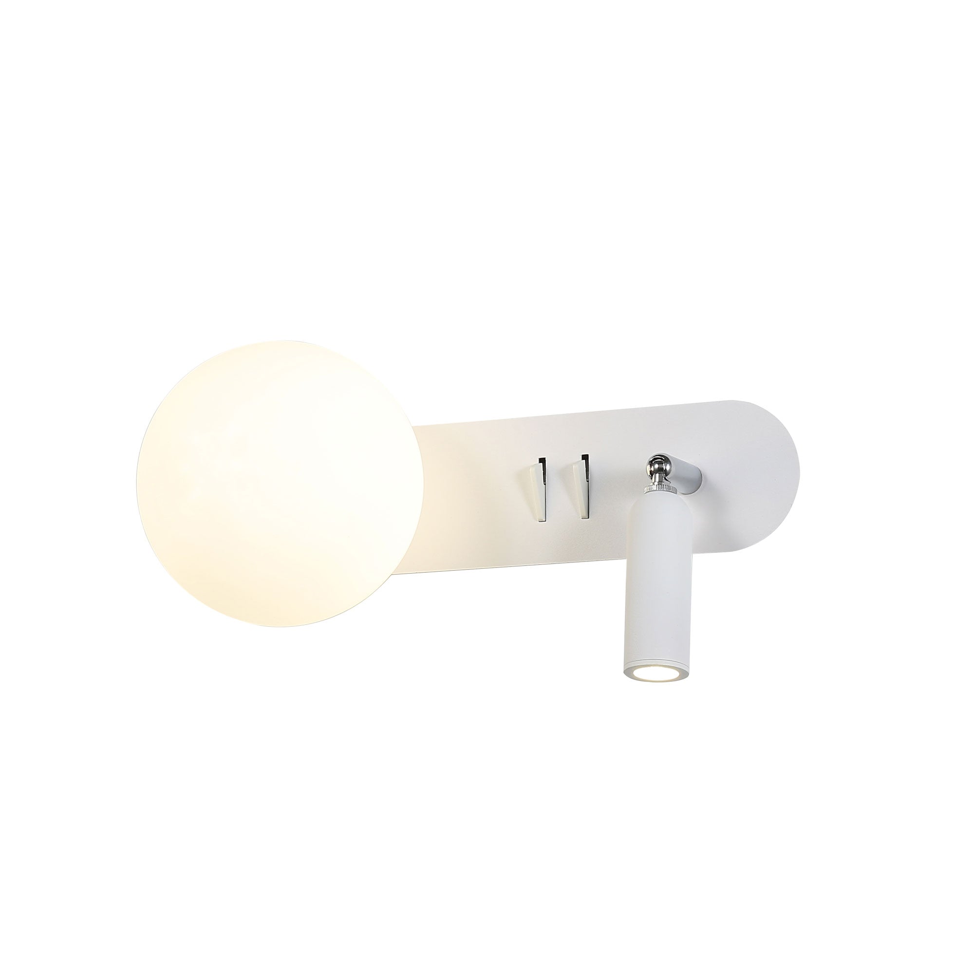 HARLOW SWITCHED WHITE - G9 Opal Sphere w/ 3W LED Spot