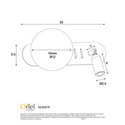 HARLOW SWITCHED BLACK - G9 Opal Sphere w/ 3W LED Spot