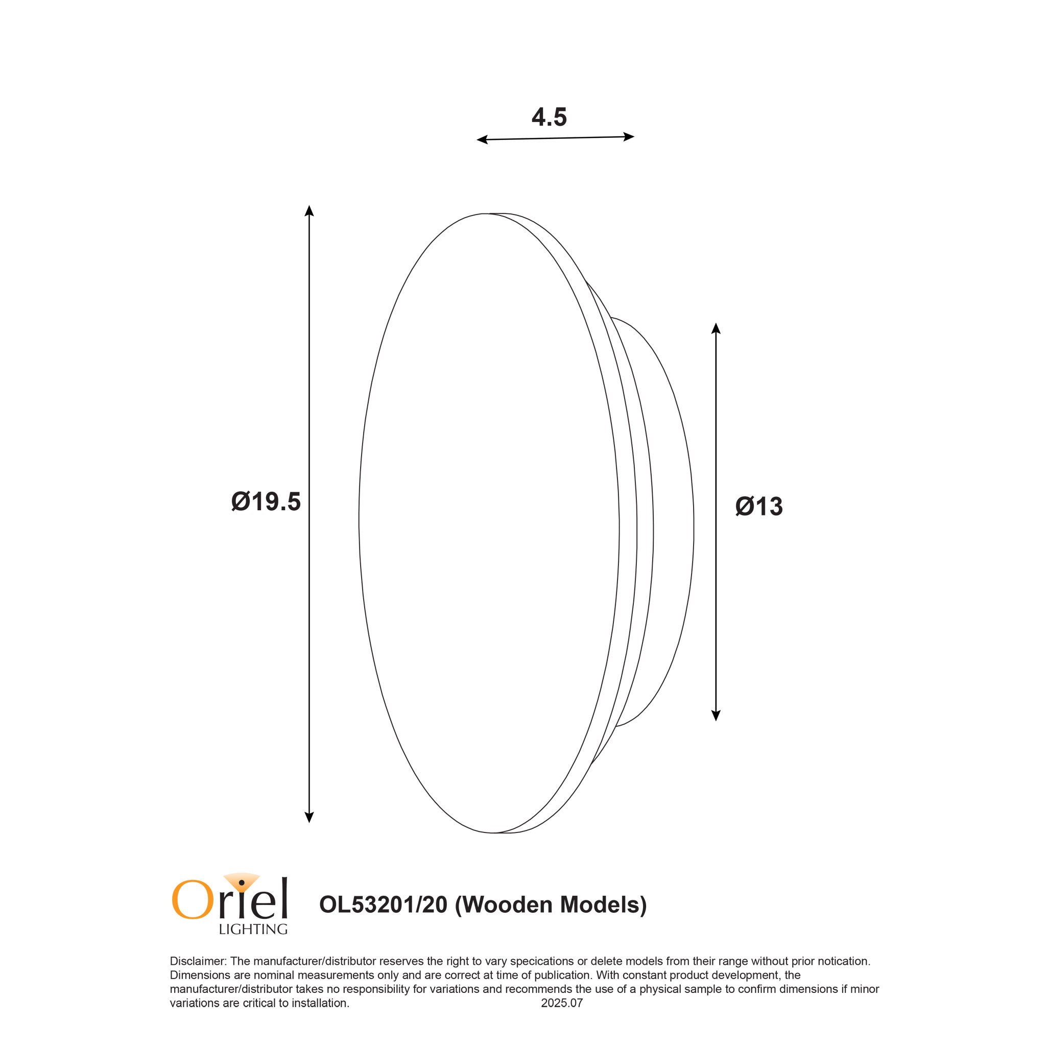 DOT.20 SCALLOPED WOOD - Tri-Colour LED Wall Light