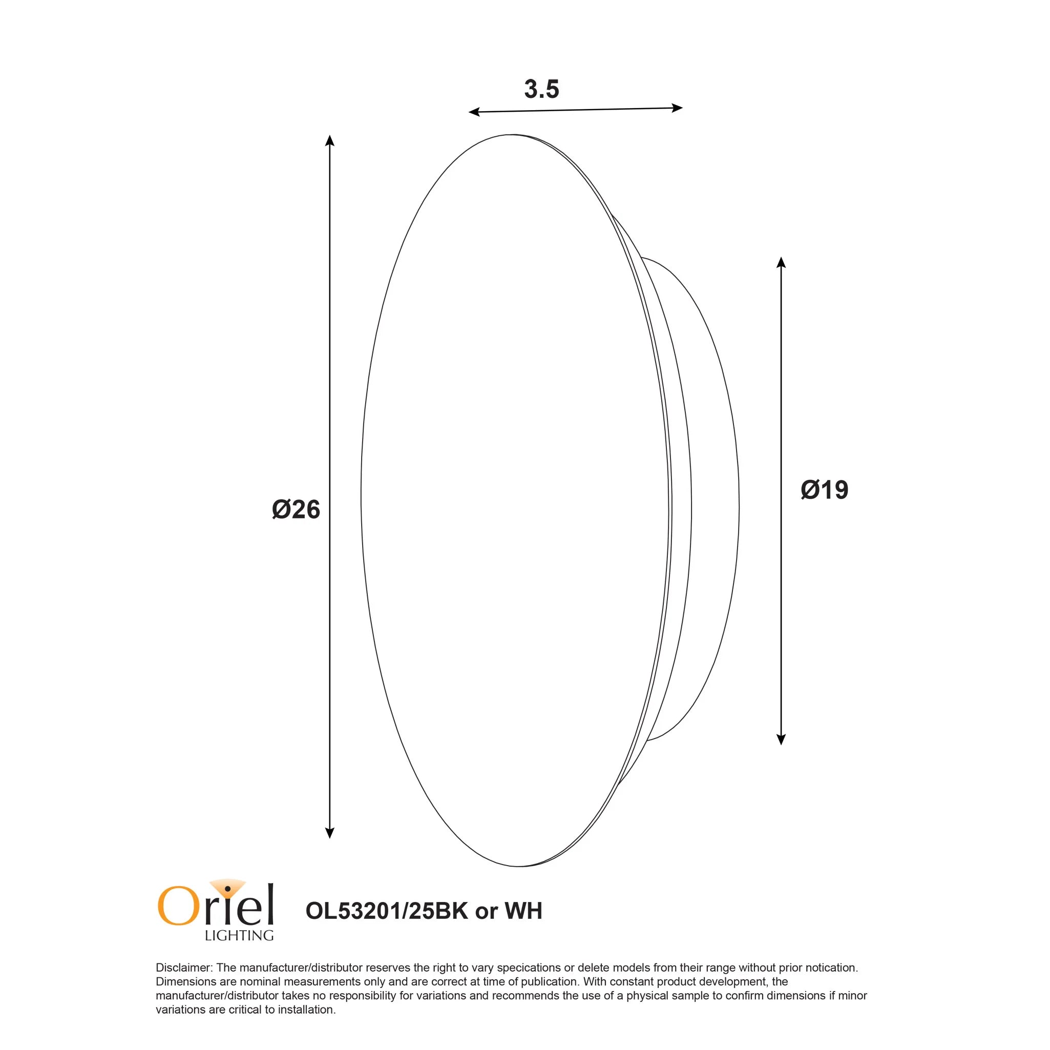 Oriel DOT20 Tri-Colour LED Wall Light