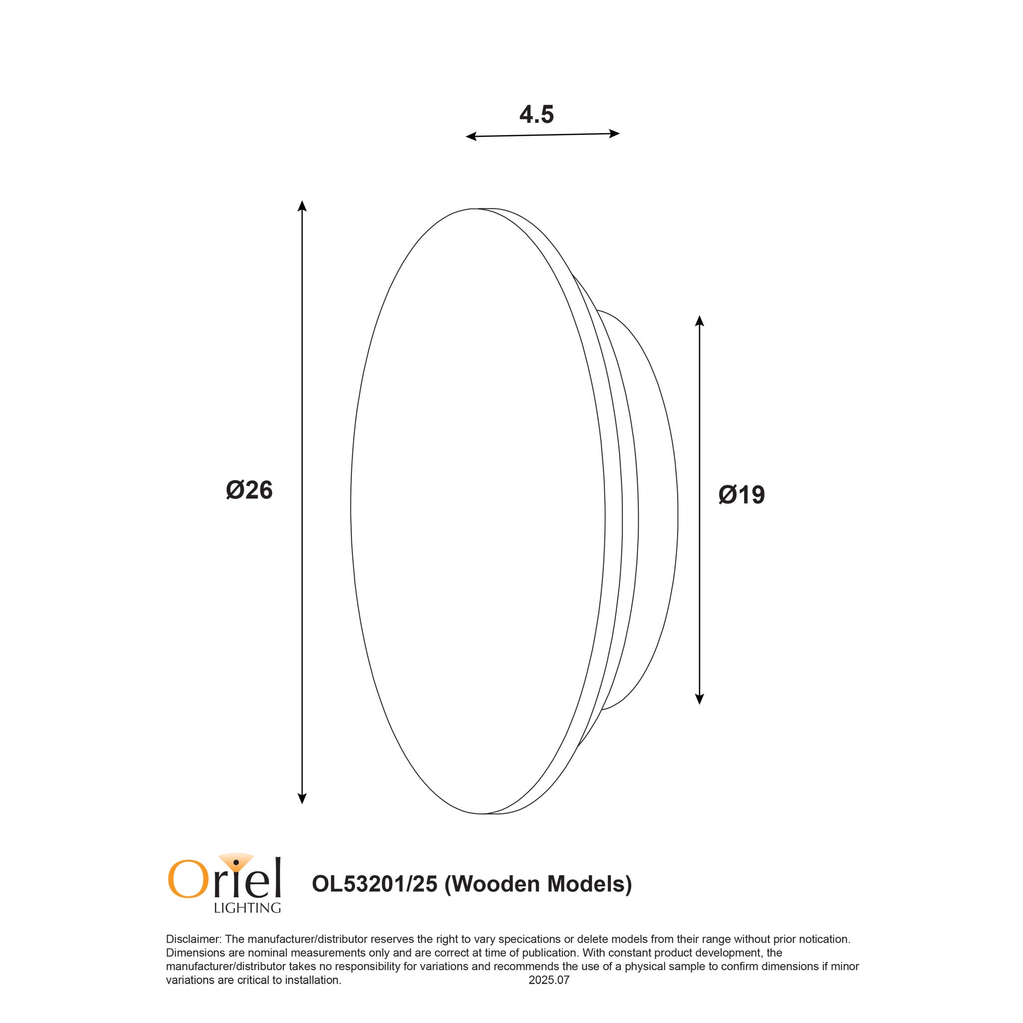 DOT.25 SCALLOPED WOOD - Tri-Colour LED Wall Light