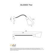 THOR SWITCHED BLACK - Switched Flexible Wall Light