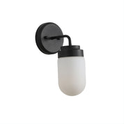 DUNBURN BLACK - IP44 Opal Glass Wall Light
