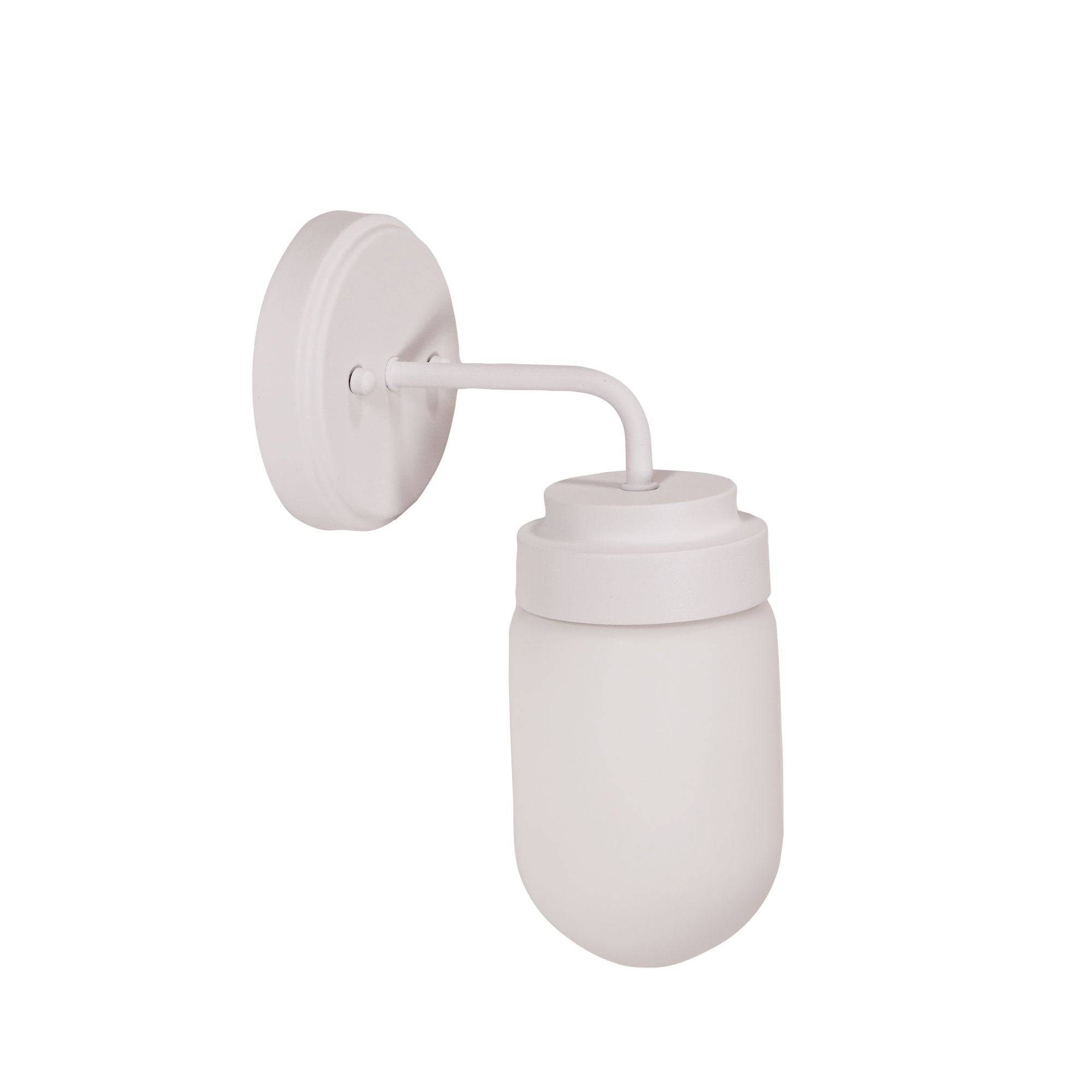 DUNBURN WHITE - IP44 Opal Glass Wall Light