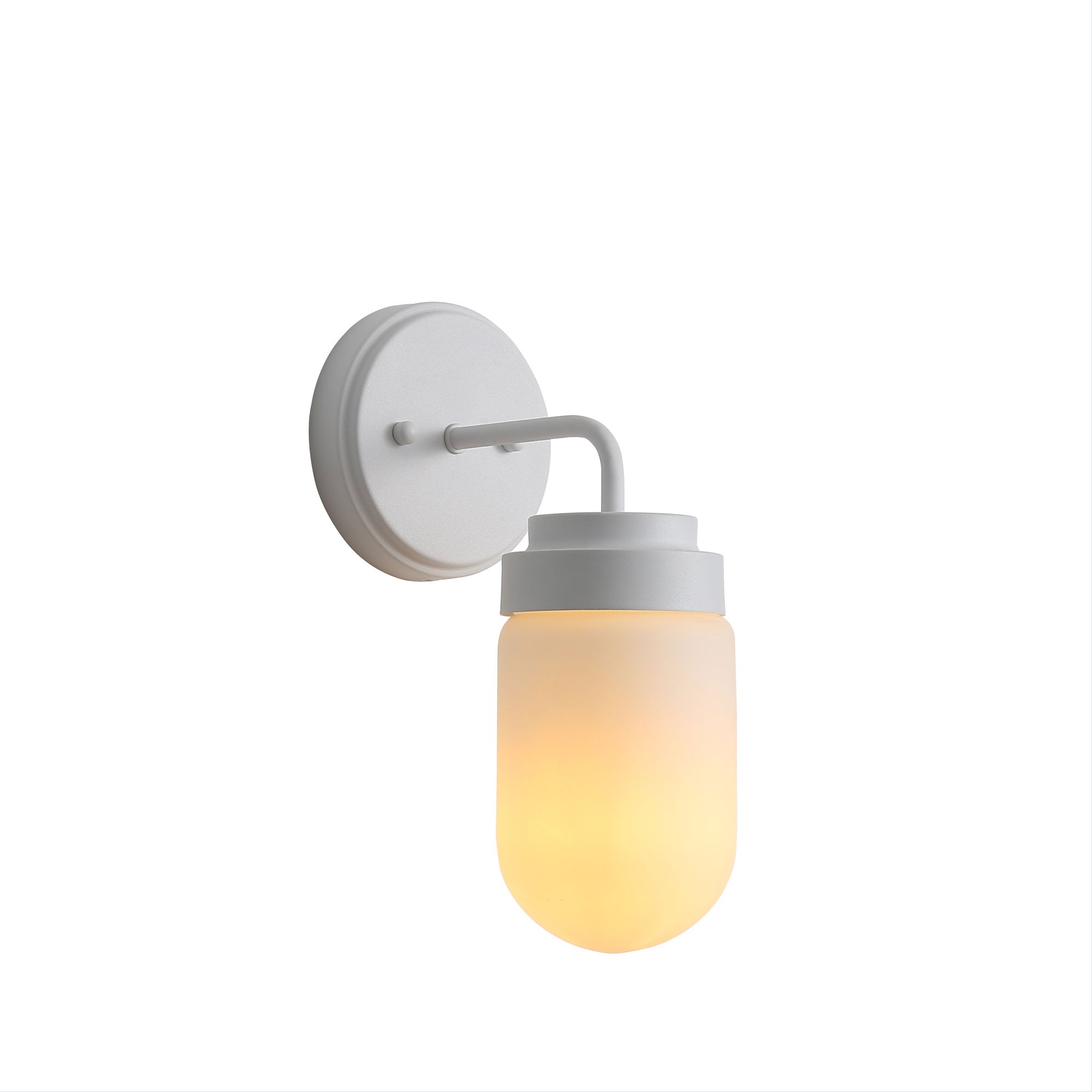 DUNBURN WHITE - IP44 Opal Glass Wall Light