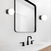 GLOBO G9 BLACK - IP44 Opal Glass Vanity Light