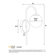 NOXE SATIN BRASS - G9 Opal Sphere Wall Light