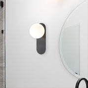 PING G9 BLACK - IP44 Opal Glass Wall Light