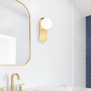 PING G9 SATIN BRASS - IP44 Opal Glass Wall Light