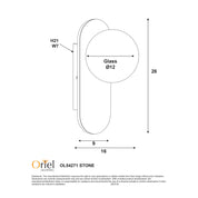 PING G9 TRAVERTINE - Decorative Opal Glass Wall Light