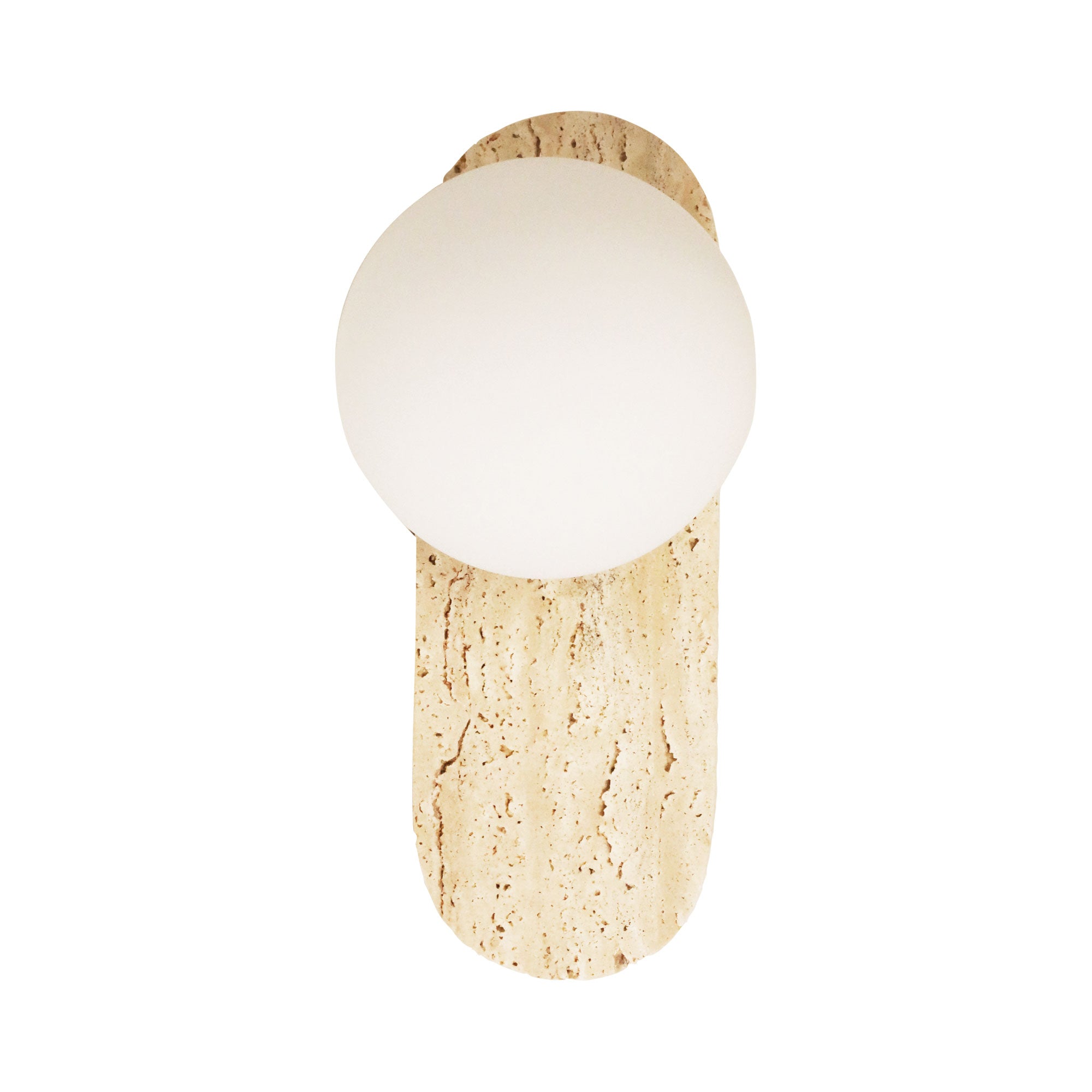 PING G9 TRAVERTINE - Decorative Opal Glass Wall Light