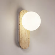 PING G9 TRAVERTINE - Decorative Opal Glass Wall Light