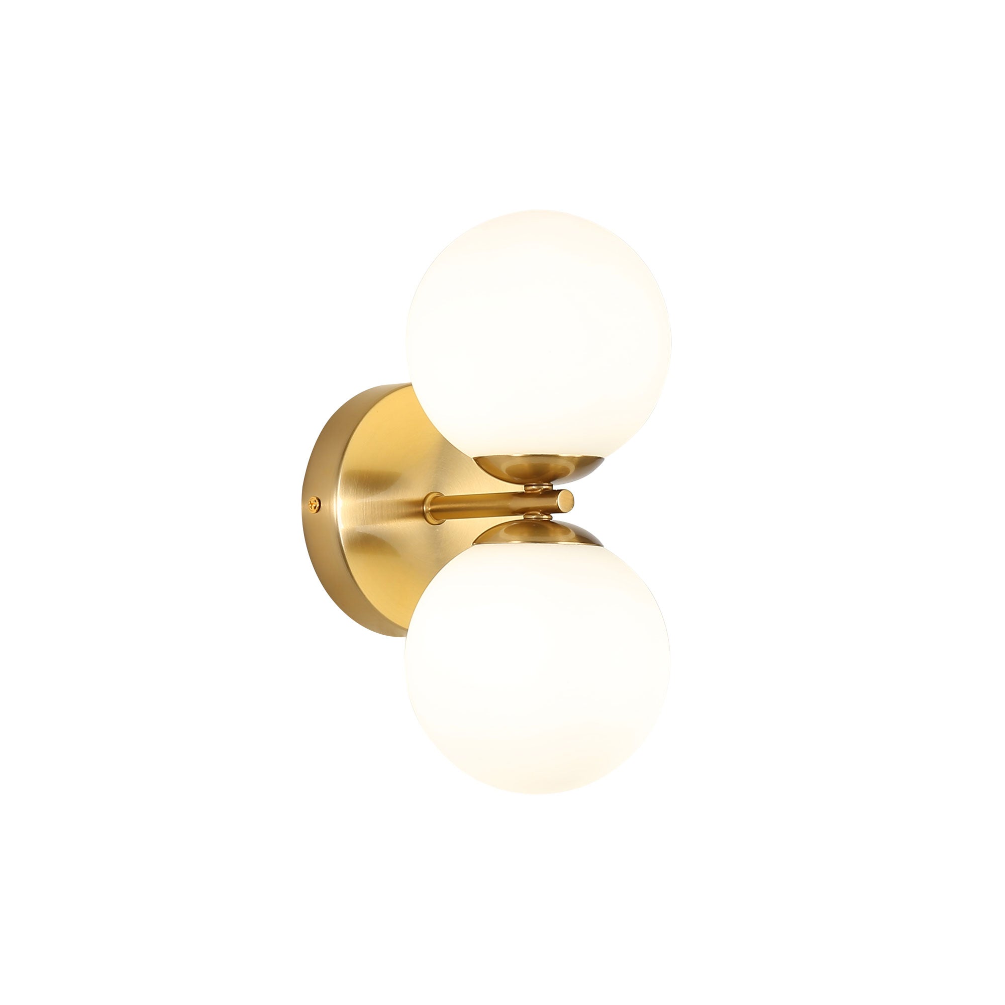 OBERON.2 SATIN BRASS - IP44 Opal Glass Wall Light