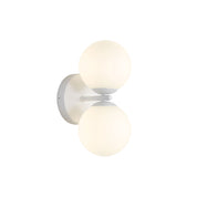 OBERON.2 WHITE - IP44 Opal Glass Wall Light